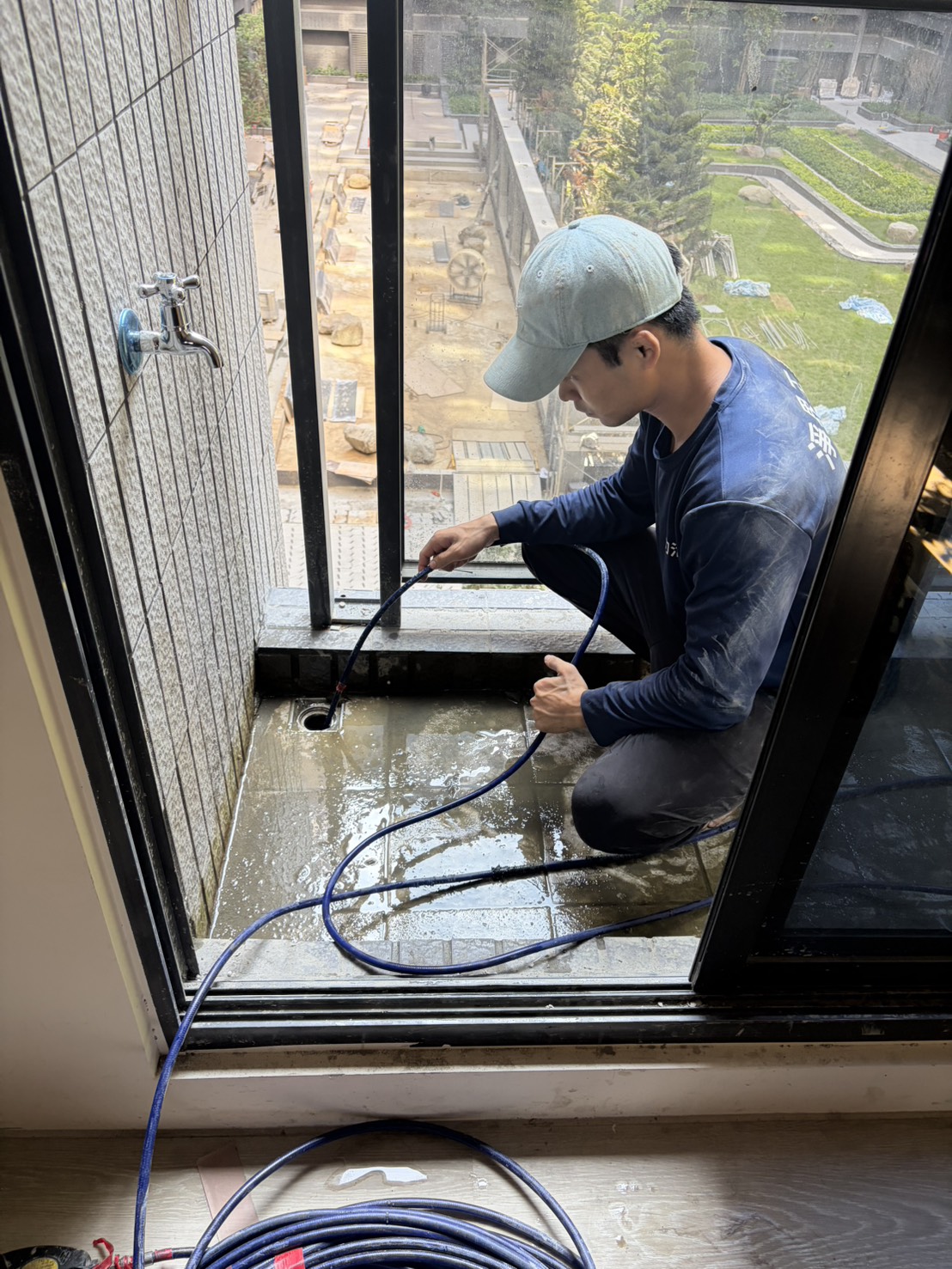 台北通水管-新建案水泥堵塞，水刀通管能將水泥打除不傷管