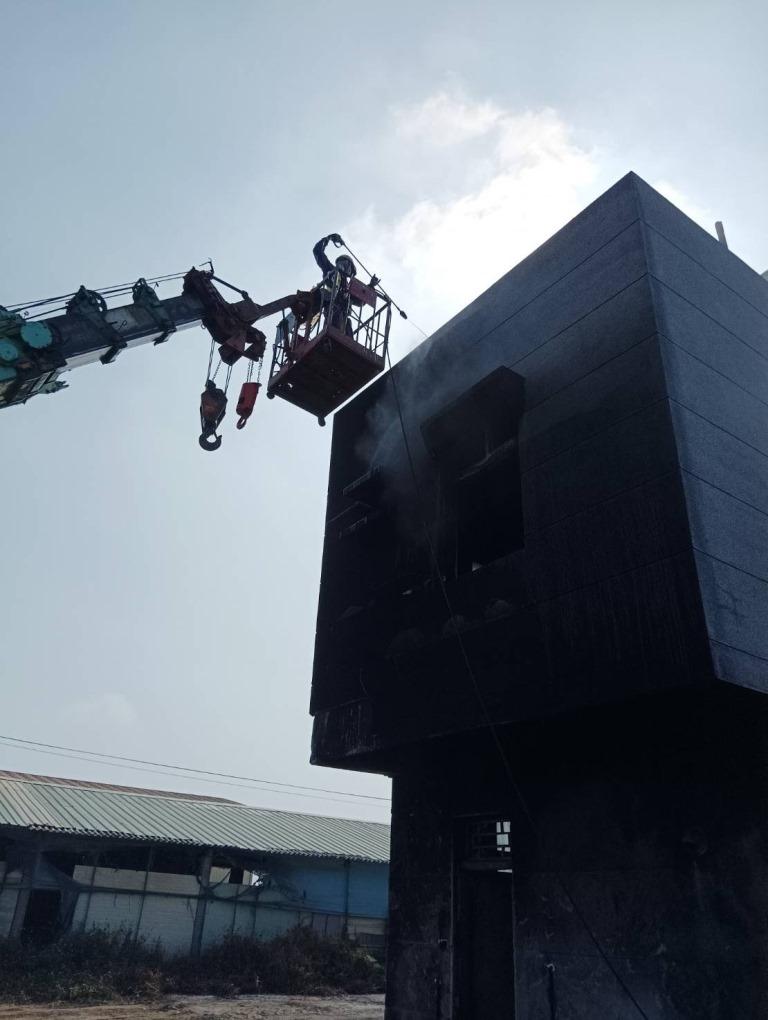 苗栗火災後建築外牆清洗工程